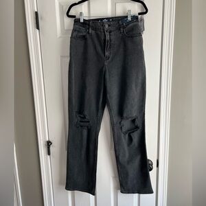 Hollister black distressed Dad jean- size 8